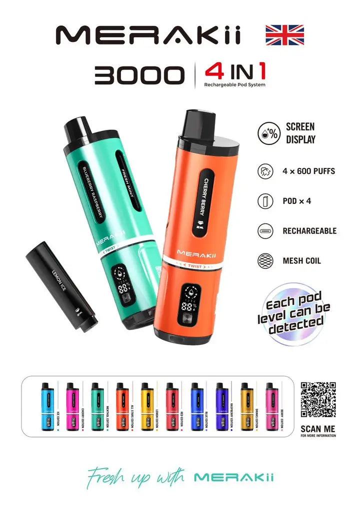 Merakii 3000 Puffs Disposable Vape Box of 5 Vape Wholesale SuppliesNot Found Vape wholesale supplies