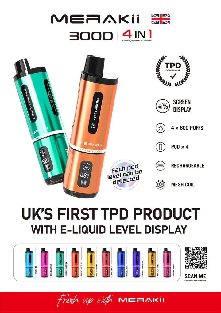 Merakii 3000 Puffs Disposable Vape Box of 5 Vape Wholesale SuppliesNot Found Vape wholesale supplies