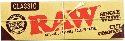 Raw Classic Natural Unrefined Rolling Papers with Cut Corners - Regular - Special Edition - Pack Of 50 - Vape wholesale supplies