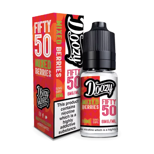 DOOZY - FIFTY 50 - MIXED BERRIES - 10ML BOX OF 10 - Vape wholesale supplies