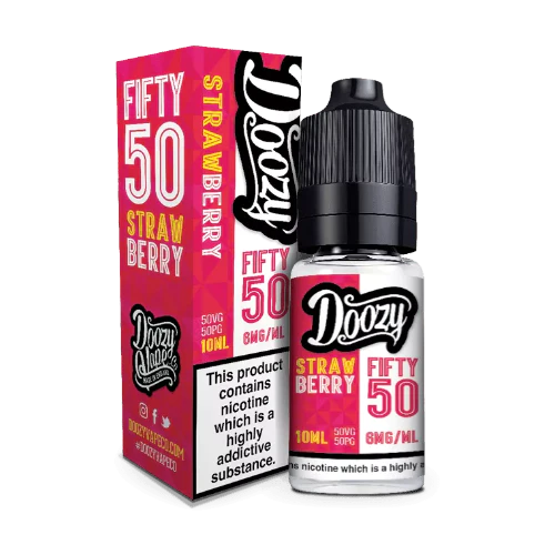 DOOZY - FIFTY 50 - STRAWBERRY - 10ML BOX OF 10 - Vape wholesale supplies