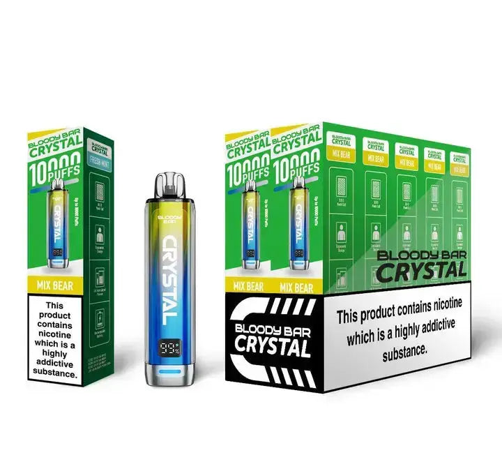 Bloody Bar Crystal 10000 Disposable Vape (20MG) – Box of 10 Bloody BarNot Found Vape wholesale supplies