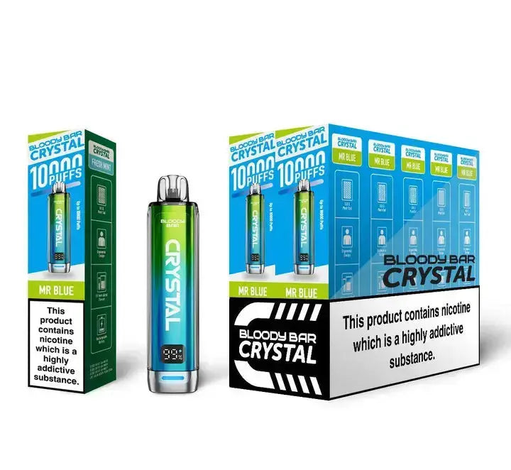 Bloody Bar Crystal 10000 Disposable Vape (20MG) – Box of 10 Bloody BarNot Found Vape wholesale supplies