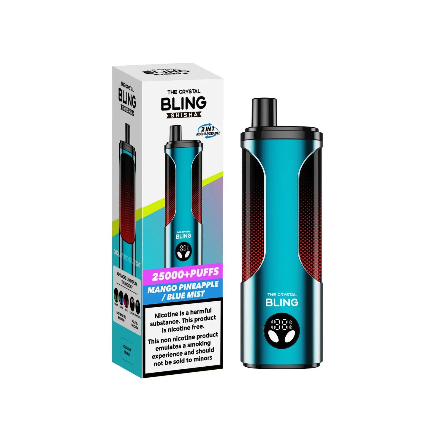 The Crystal Bling Shisha 25000 Disposable Vape Box of 5 - Vape wholesale supplies