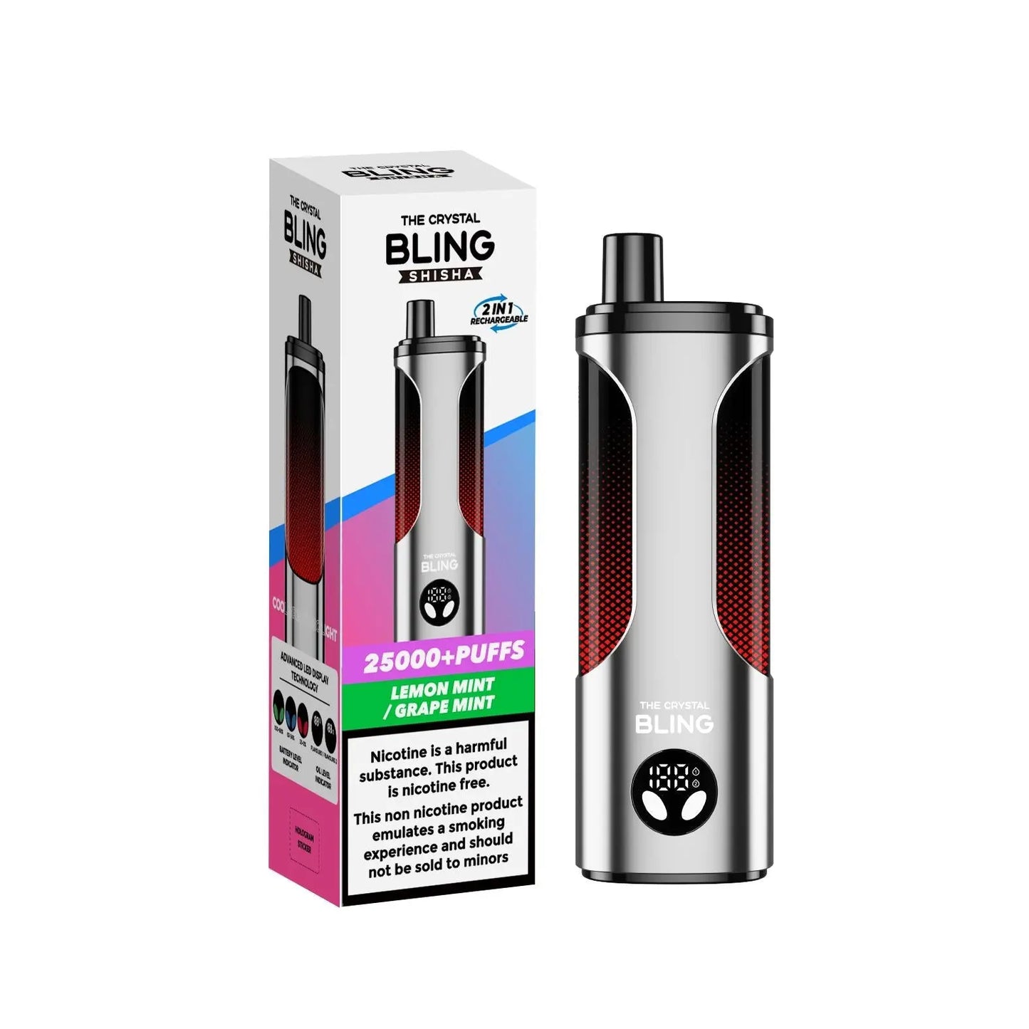 The Crystal Bling Shisha 25000 Disposable Vape Box of 5 - Vape wholesale supplies