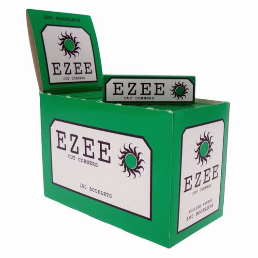 Ezee Regular Green Rolling Papers - Cut Corners - 100 Booklets - Vape wholesale supplies