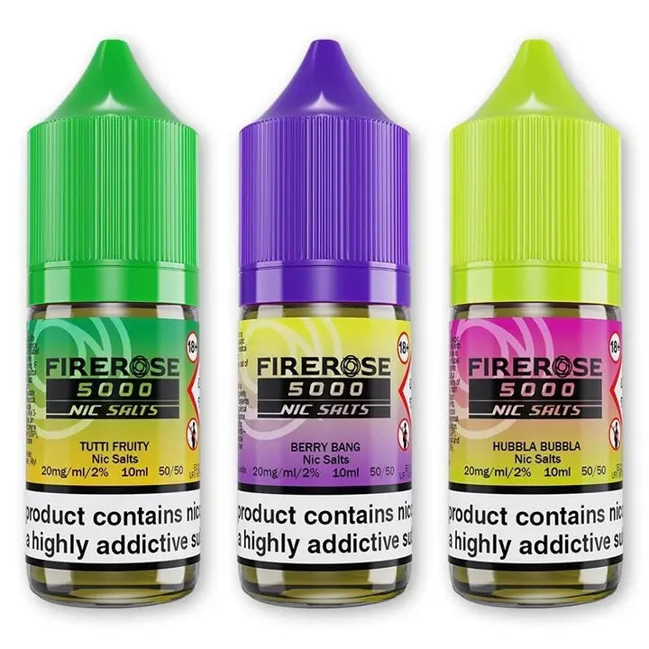 Firerose 5000 10ml Nic Salts E-liquids Box of 10 - Vape wholesale supplies