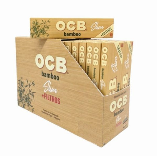 OCB Bamboo Unbleached Rolling Papers + Filters - Slim - Pack of 32 - Vape wholesale supplies