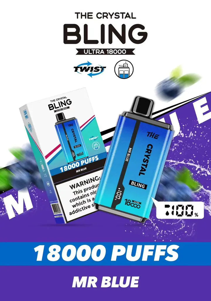 The Crystal Bling Ultra Twist 18000 Disposable Vape Box of 10 Vape Wholesale SuppliesNot Found Vape wholesale supplies