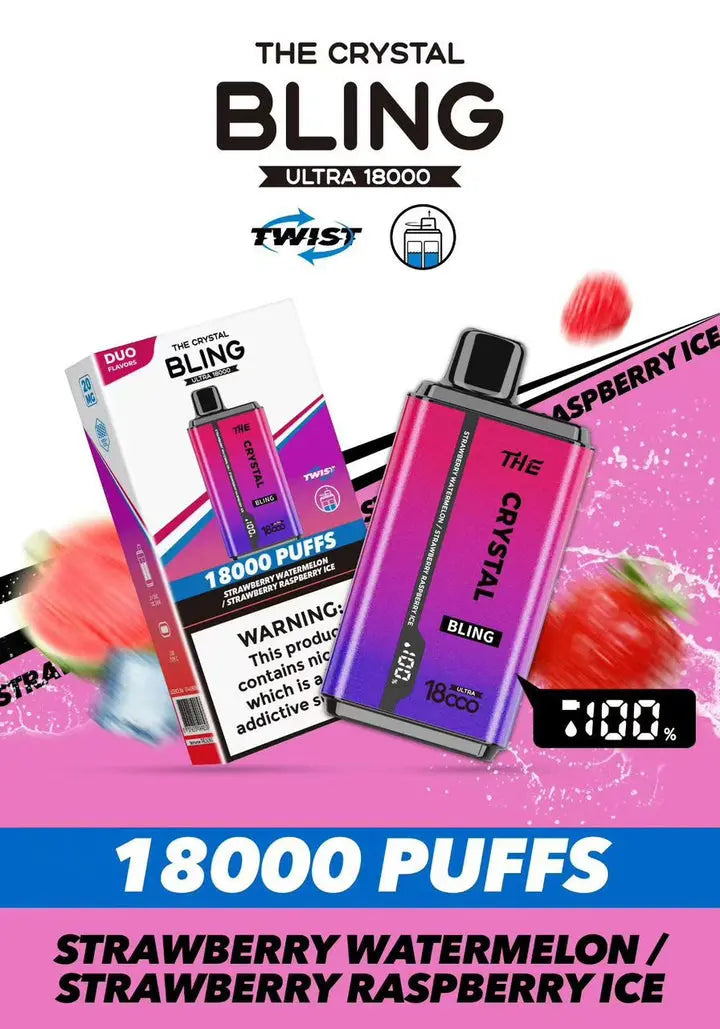 The Crystal Bling Ultra Twist 18000 Disposable Vape Box of 10 Vape Wholesale SuppliesNot Found Vape wholesale supplies
