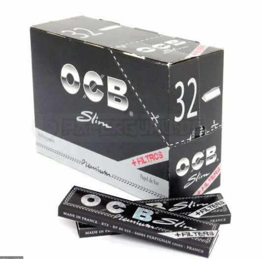 OCB Premium Rolling Papers + Filters - Slim - Pack of 32 - Vape wholesale supplies