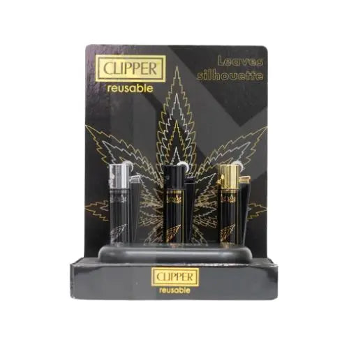 12 Clipper CMP11RH Metal Large Flint Leaves Silhouette Lighters - CM3S138UK - IN UK