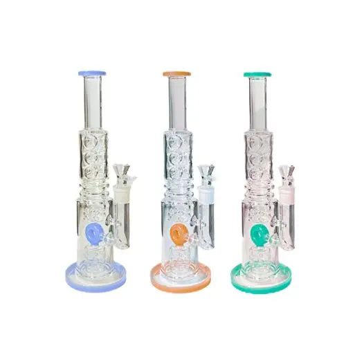 14" Large Glass Bong Mixed Colours -BG008 - GS1196 in UK