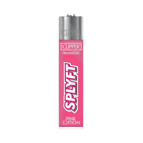 1x Clipper SPLYFT Pink Large Classic Refillable Lighter In UK
