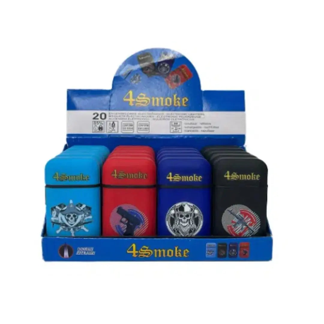20 x 4smoke Dual Jet Guns & Skulls Design Electronic Refillable Lighters - DH750-02 in UK