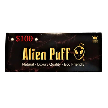 24 Alien Puff Black & Gold King Size $100 Note Rolling Papers ( HP176AP ) IN UK