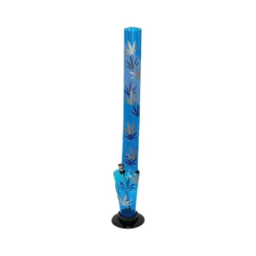24" Mix Colour Leaf Print Acrylic Bong - FA-B LEAF (GS0443) - Vape Wholesale Supplies