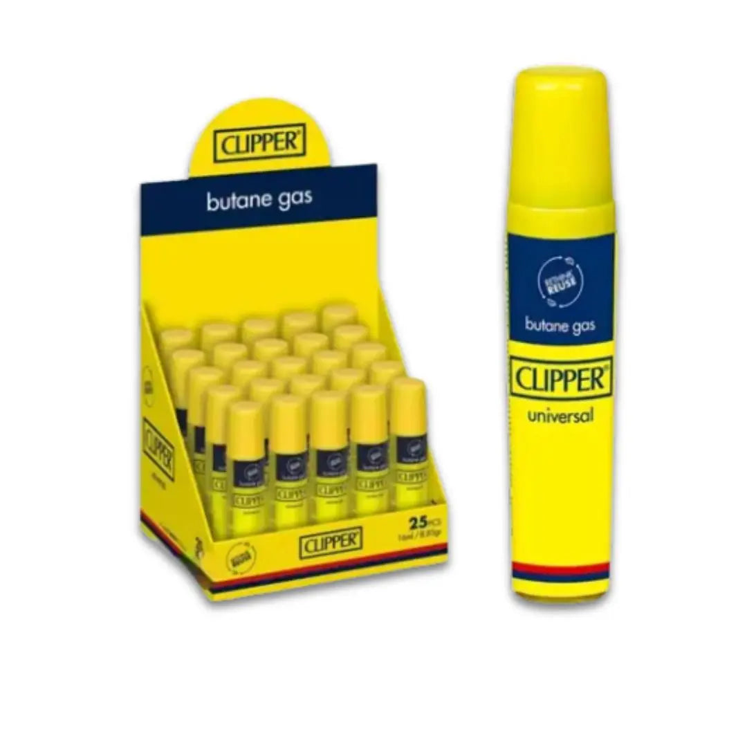 25 Clipper Universal Butane Gas Lighter Refill 16ml Cans - MC1016
