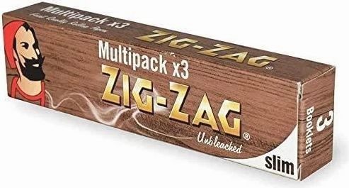 Zig Zag Finest Quality Rolling Papers - Multipack - Unbleached - Slim - Pack of 36 Booklets - Vape wholesale supplies 