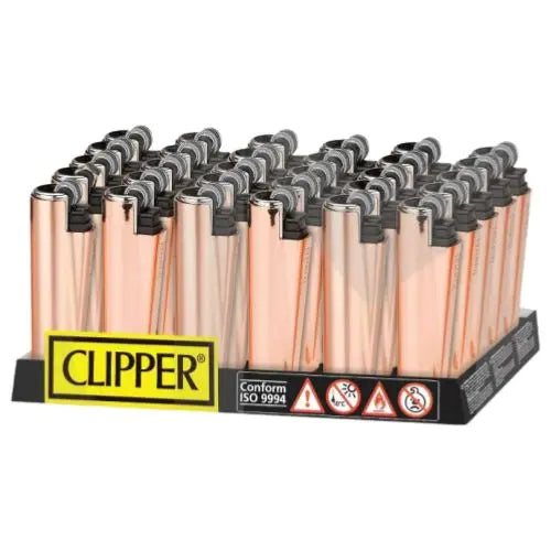 30 Clipper FCP22RH Classic Micro Rose Gold Shiny Lighters In the UK