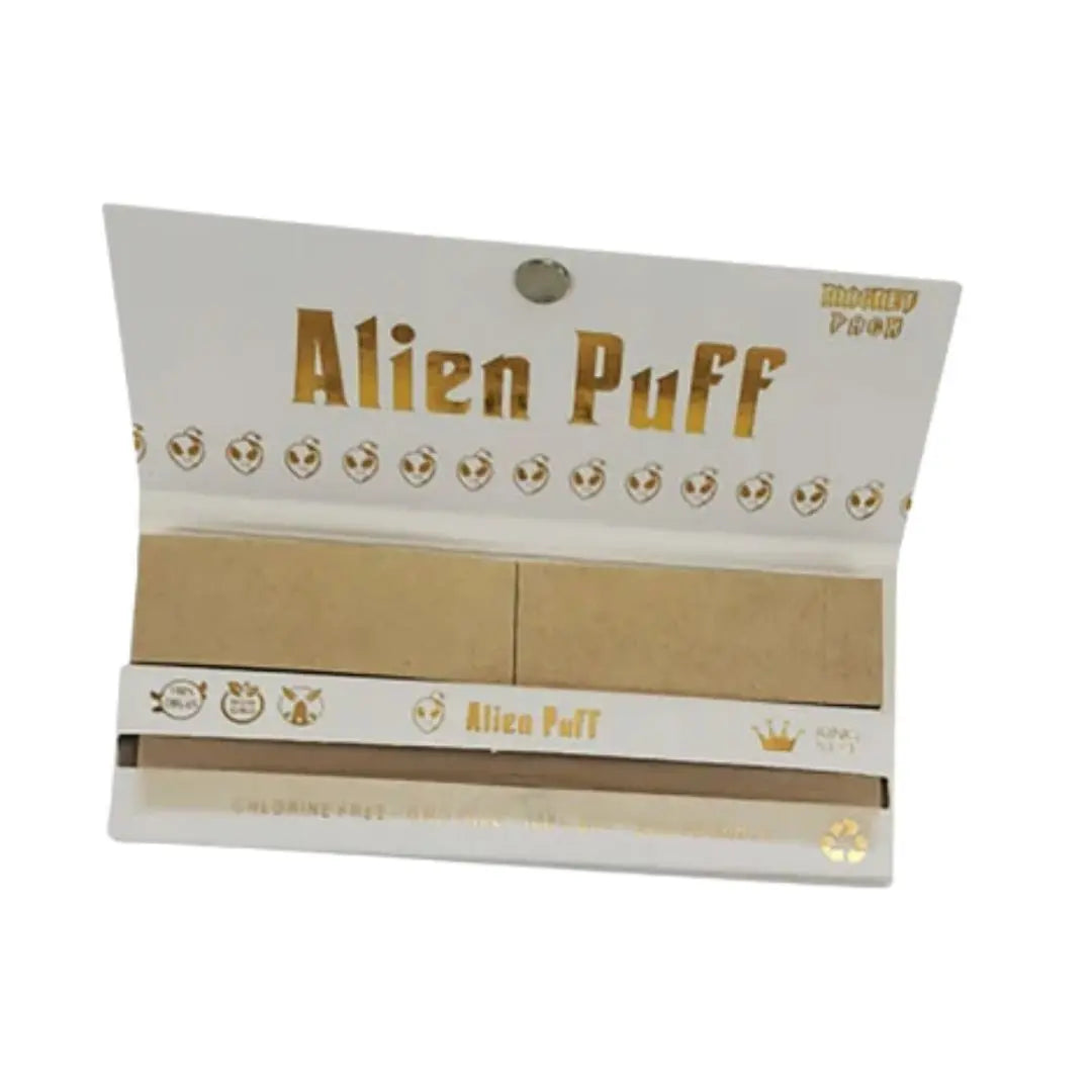 33 Alien Puff White & Gold King Size Unbleached Brown Rolling Papers ( HP109 ) In UK
