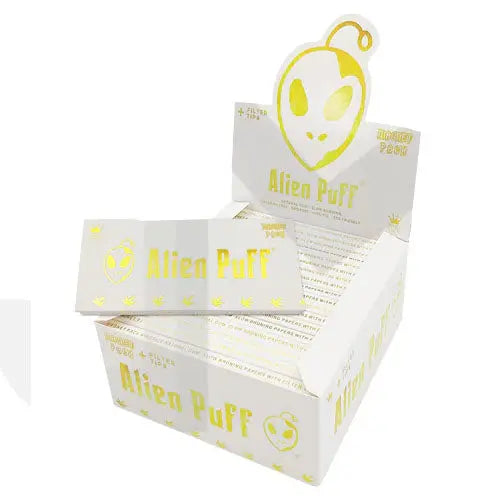 33 Alien Puff White & Gold King Size Unbleached Brown Rolling Papers ( HP109 ) - IN UK