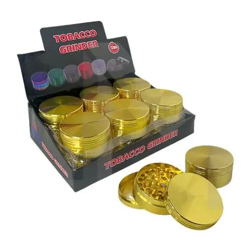 3 Parts Silver Metal Tobacco Grinder - PH6908-Gold- In UK