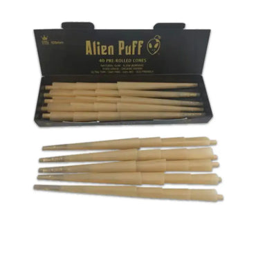Buy 40 Alien Puff Black Gold King Size Pre Rolled 109mm Cones ( HP162 ) In UK