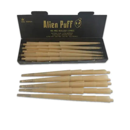 Buy 40 Alien Puff Black Gold King Size Pre Rolled 109mm Cones ( HP162 ) In UK