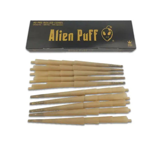 Buy 40 Alien Puff Black Gold King Size Pre Rolled 109mm Cones ( HP162 ) online from Vape Wholesale Supplies 