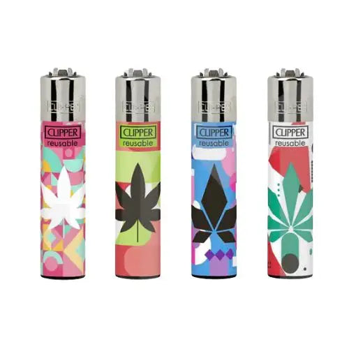 40 Clipper D48 CP11RH Classic Flint Geometric Leaves Lighters - CL3A1649BCH - Vape Wholesale Supplies