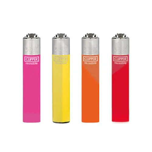 40 Clipper D48 CP22 Classic Flint Solid Assorted Colours Lighters - CP1A116UKH - Vape Wholesale Supplies