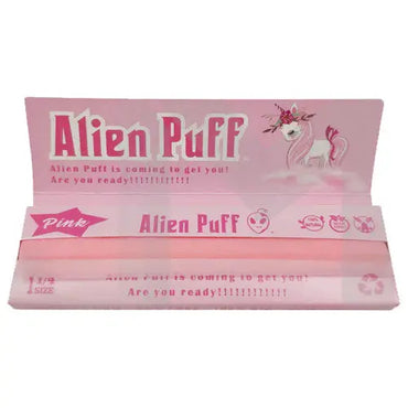 50 Alien Puff 1 1/4 Size Pink Rolling Papers ( HP2102AP ) In UK