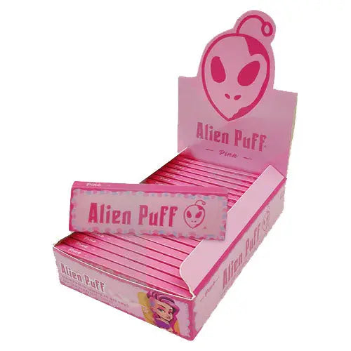50 Alien Puff 1 1/4 Size Pink Rolling Papers ( HP2102AP ) In UK
