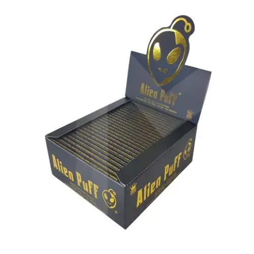 50 Alien Puff Black & Gold King Size Unbleached Brown Rolling Papers ( HP102 ) In UK