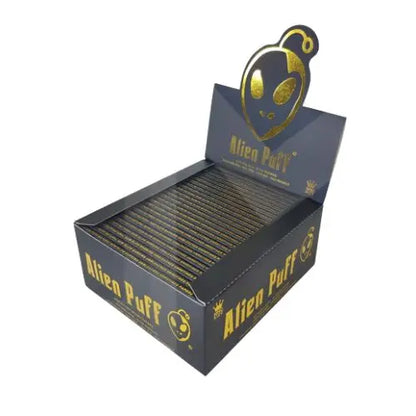 50 Alien Puff Black & Gold King Size Unbleached Brown Rolling Papers ( HP102 ) In UK