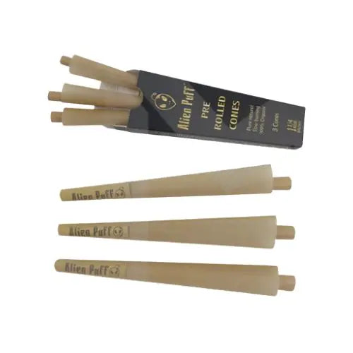 72 Alien Puff Black & Gold 1 1/4 Size Pre-Rolled Cones HP2550APC in UK