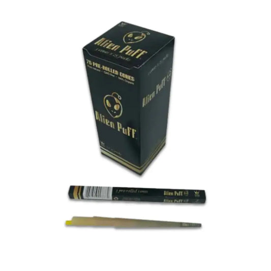 75 Alien Puff Black & Gold King Size Pre-Rolled Cones ( HP142 ) In UK