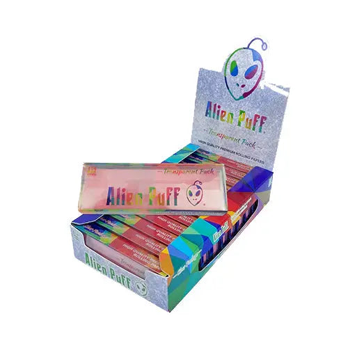 Alien Puff 1.25 Size Transparent Pack Pink Papers & Filter Tips 12 Booklets (HP2208) In UK