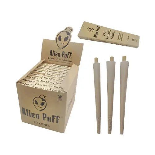 Alien Puff Hemp King Size 3x Cones 24 Packs (HP2502) Vape Wholesale Supplies