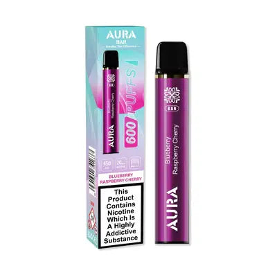 Aura Bar 600 Puffs Disposable Vape By Crystal Prime Box of 10 - Vape wholesale supplies 