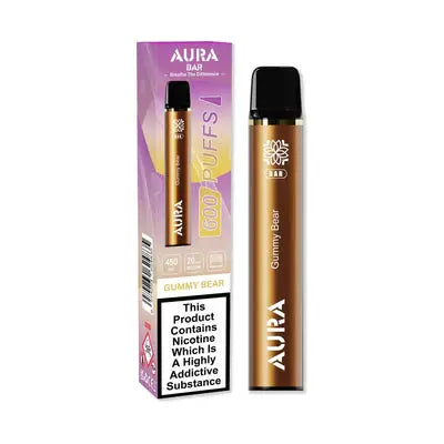 Aura Bar 600 Puffs Disposable Vape By Crystal Prime Box of 10 - Vape wholesale supplies 