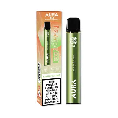 Aura Bar 600 Puffs Disposable Vape By Crystal Prime Box of 10 - Vape wholesale supplies 
