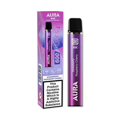 Aura Bar 600 Puffs Disposable Vape By Crystal Prime Box of 10 - Vape wholesale supplies 