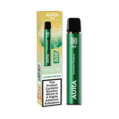 Aura Bar 600 Puffs Disposable Vape By Crystal Prime Box of 10 - Vape wholesale supplies 