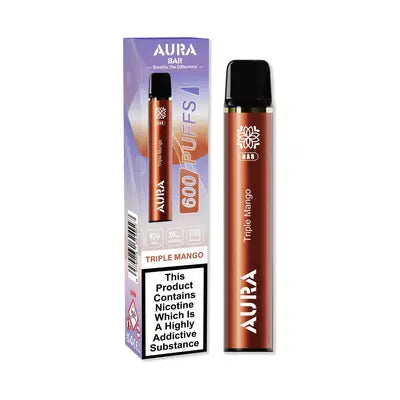 Aura Bar 600 Puffs Disposable Vape By Crystal Prime Box of 10 - Vape wholesale supplies 