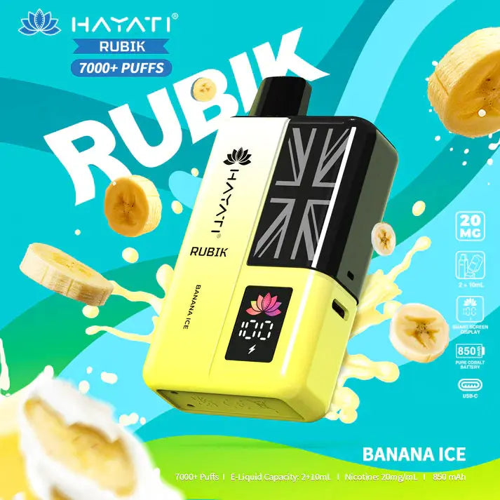 Hayati Rubik 7000+ Puffs Disposable Vape Kit Pack of 5 Vape Wholesale Supplies