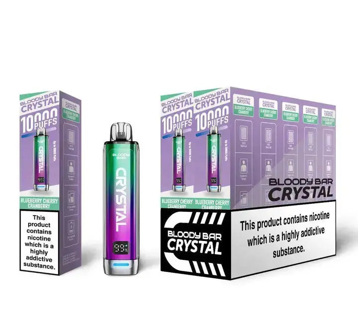 Bloody Bar Crystal 10000 Disposable Vape (20MG) – Box of 10 Bloody BarNot Found Vape wholesale supplies