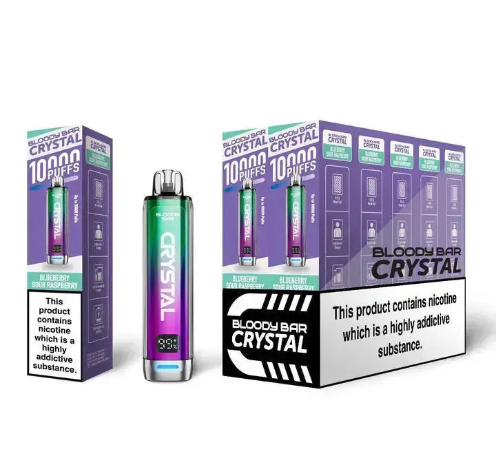 Bloody Bar Crystal 10000 Disposable Vape (20MG) – Box of 10 Bloody BarNot Found Vape wholesale supplies