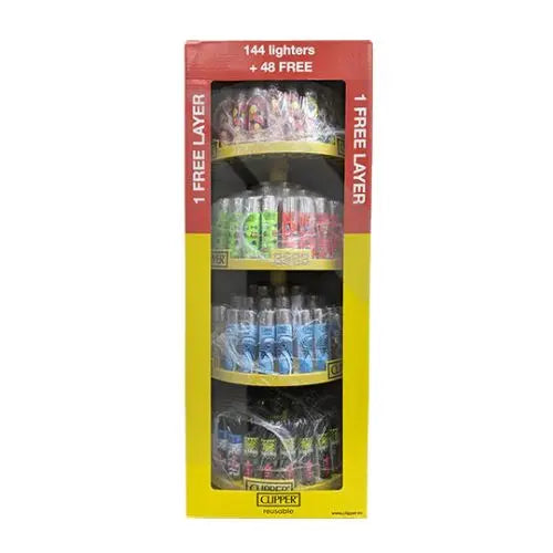 Clipper CP11RH 4 Tier Display Carousel - 144 + 48 Mixed Design Lighters - CL3H122UKH Vape Wholesale SuppliesNot Found Vape wholesale supplies